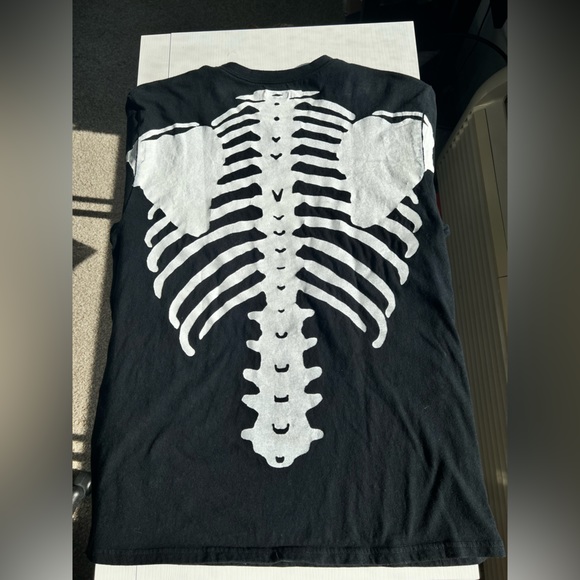 KAPITAL Crew-T Bone Tee T-shirt Skeleton Black/White - Picture 4 of 8